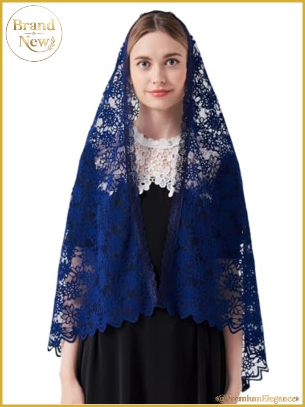 Lace Chapel Veil for Mass Long Mantilla Hair Accessory